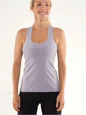 Lululemon Lilac Grey Scoop Neck Tank Top